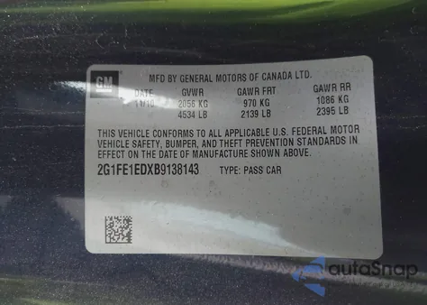 2011 Chevrolet Camaro 1Ls z USA, uszkodzony, nr VIN 2G1FE1EDXB9138143